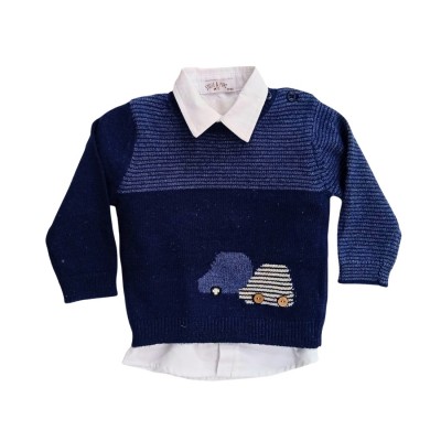 Σετ 3τεμ Πουλόβερ & Παντελόνι/Cars Μπλε