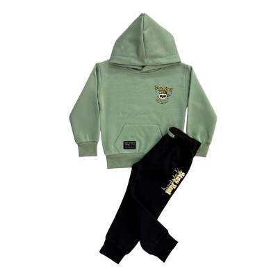 Σετ Φόρμα με Κουκούλα/Stay Real Μέντα