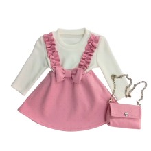 Σετ Φόρεμα & Τσαντάκι Ροζ