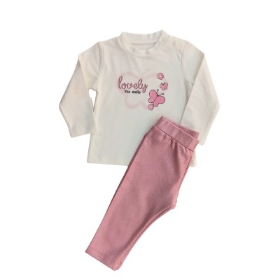 Σετ 3τεμ.Γουνάκι,Μπλούζα & Κολάν/Lovely Ροζ