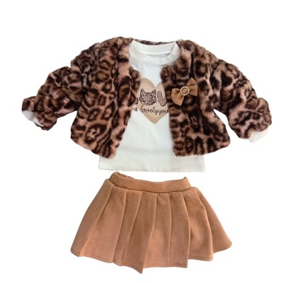 Σετ 3τεμ με Γουνάκι Animal & Φούστα/Love