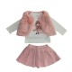 Σετ 3τεμ Γιλέκο & Φούστα/Κοπέλα Ροζ