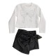 Σετ Μπλούζα & Σορτσς-Φούστα Δερματίνη/Φιόγκος