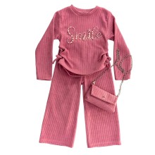 Σετ 3τεμ Μπλούζα,Παντελόνα Ριπ & Τσαντάκι/Smile Pink Σετ 3τεμ Μπλούζα,Παντελόνα Ριπ & Τσαντάκι/Smile Pink