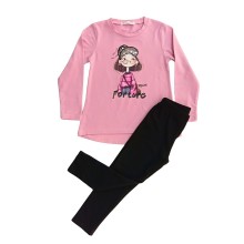 Σετ Μπλουζοφόρεμα & Κολάν/Fortune Ροζ Σετ Μπλουζοφόρεμα & Κολάν/Fortune Ροζ