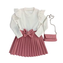 Σετ Φόρεμα & Τσαντάκι με Στρας & Φιόγκος Ροζ Σετ Φόρεμα & Τσαντάκι με Στρας & Φιόγκος Ροζ