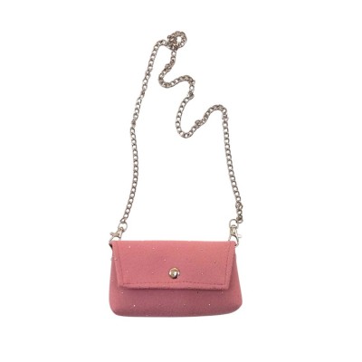 Σετ Φόρεμα & Τσαντάκι με Στρας & Φιόγκος Ροζ