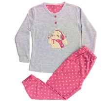 Πυτζάμα με κουμπακια/ Λαγουδίνα Γκρι