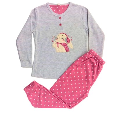 Πυτζάμα με κουμπακια/ Λαγουδίνα Γκρι