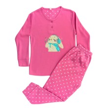 Πυτζάμα με κουμπακια/ Λαγουδίνα Ροζ