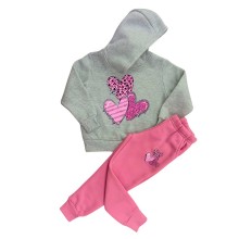 Σετ Φόρμας με Κουκούλα/ 3 Καρδιές Γκρι Σετ Φόρμας με Κουκούλα/ 3 Καρδιές Γκρι