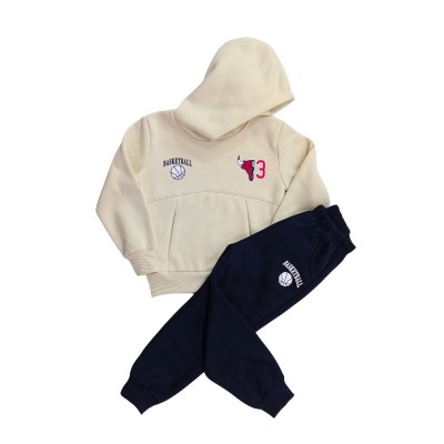 Σετ Φόρμα με Κουκούλα/Basketball Εκρού