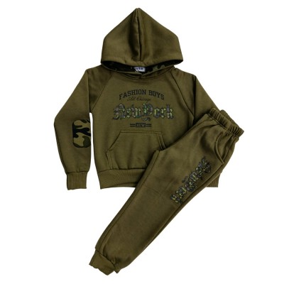 Σετ Φόρμα με Κουκούλα/Fashion Boys Χακί