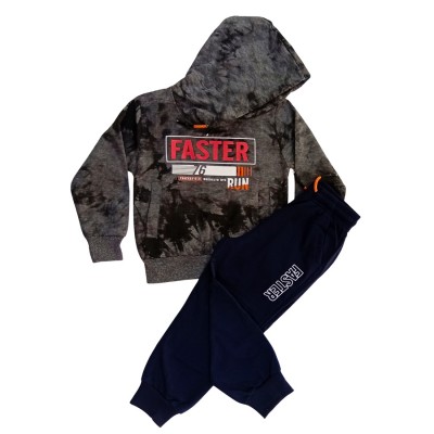 Σετ Φόρμας με Κουκούλα/Faster Γκρι