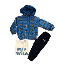 Σετ 3τεμ. Μπουφάν, Μπλούζα & Παντελόνι Μπλε