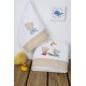 ΠΕΤΣΕΤΑ ΣΕΤ 2 τεμ bebe HAPPY BEARS 21 30X50,70X140 ΛΕΥΚΟ/ΜΠΕΖ Cotton 100%