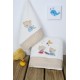 ΠΕΤΣΕΤΑ ΣΕΤ 2 τεμ bebe HAPPY BEARS 22 30X50,70X140 ΕΚΡΟΥ/ΜΠΕΖ Cotton 100%