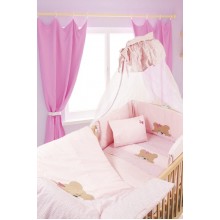 ΚΟΥΝΟΥΠΙΕΡΑ bebe SLEEPING BEARS CUB 14 160X490 ΡΟΖ Cotton 100%