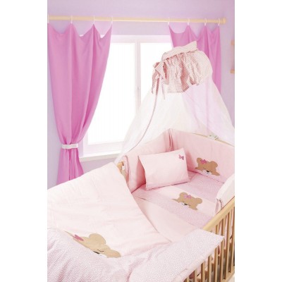 ΚΟΥΝΟΥΠΙΕΡΑ bebe SLEEPING BEARS CUB 14 160X490 ΡΟΖ Cotton 100%