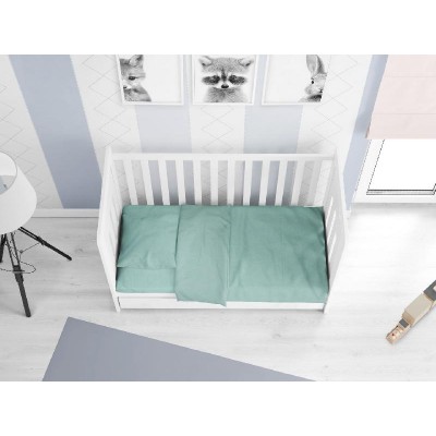 ΣΕΝΤΟΝΙΑ ΣΕΤ 3 τεμ bebe Solid 497 120X160 Aqua Cotton 100%