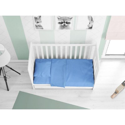 ΣΕΝΤΟΝΙΑ ΣΕΤ 3 τεμ bebe Solid 498 120X160 Sky blue Cotton 100%
