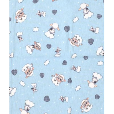 ΣΕΝΤΟΝΑΚΙ ΛΙΚΝΟΥ bebe Προβατάκι 06 80Χ110 Sky blue Flannel cotton 100%