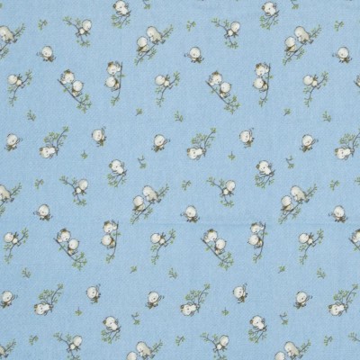 ΠΑΝΑ ΦΑΝΕΛΑ bebe Birds 14 80Χ80 Sky blue Flannel cotton 100%