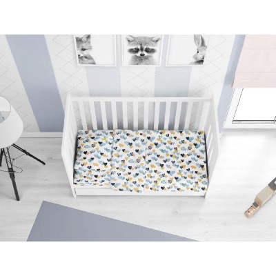 ΣΕΝΤΟΝΙΑ ΕΜΠΡΙΜΕ ΣΕΤ 3 τεμ bebe Hearts 11 120X160 Grey-Green Cotton 100%