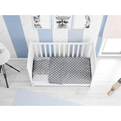 ΣΕΝΤΟΝΙΑ ΕΜΠΡΙΜΕ ΣΕΤ 3 τεμ bebe Windows Multi 137 120X160 Grey-White Cotton 100%