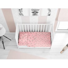 ΣΕΝΤΟΝΙΑ ΕΜΠΡΙΜΕ ΣΕΤ 3 τεμ bebe Birds 15 120Χ160 Pink Flannel cotton 100%