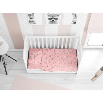 ΣΕΝΤΟΝΙΑ ΕΜΠΡΙΜΕ ΣΕΤ 3 τεμ bebe Birds 15 120Χ160 Pink Flannel cotton 100%