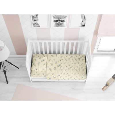 ΣΕΝΤΟΝΙΑ ΕΜΠΡΙΜΕ ΣΕΤ 3 τεμ bebe Birds 16 120Χ160 Ecru Flannel cotton 100%