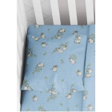 ΜΑΞΙΛΑΡΟΘΗΚΗ ΕΜΠΡΙΜΕ bebe Birds 14 35X45 Sky blue Flannel cotton 100%