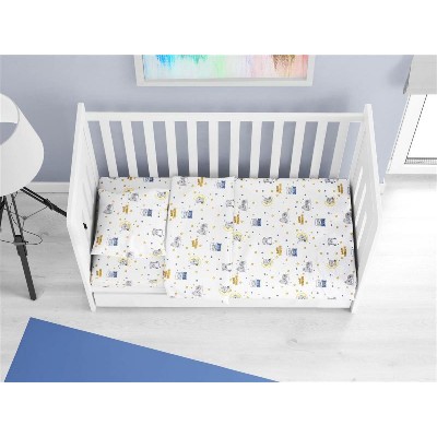 ΠΑΠΛΩΜΑ ΕΜΠΡΙΜΕ bebe Sweet Dreams 554 120X160 White-Sky Blue 100% Cotton