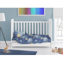 Πάπλωμα Εμπριμέ bebe Milky Way 185 120X160 Blue 100% Cotton