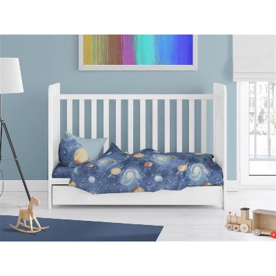 Πάπλωμα Εμπριμέ bebe Milky Way 185 120X160 Blue 100% Cotton