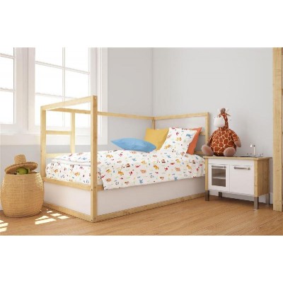 Πάπλωμα Εμπριμέ bebe Forest Animals 570 120X160 White-Sky Blue 100% Cotton