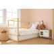 Πάπλωμα Εμπριμέ bebe Forest Animals 571 120X160 White-Pink 100% Cotton