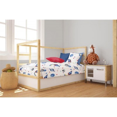 Πάπλωμα Εμπριμέ bebe Space Mission 184 120X160 White-Blue 100% Cotton