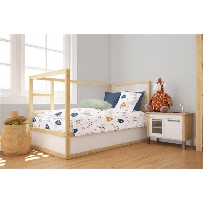 Πάπλωμα Εμπριμέ bebe Rainbow 574 120X160 White-Blue 100% Cotton