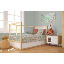 Πάπλωμα Εμπριμέ bebe Fox 528 120X160 Pale Cyan 100% Cotton
