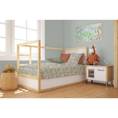Πάπλωμα Εμπριμέ bebe Fox 528 120X160 Pale Cyan 100% Cotton