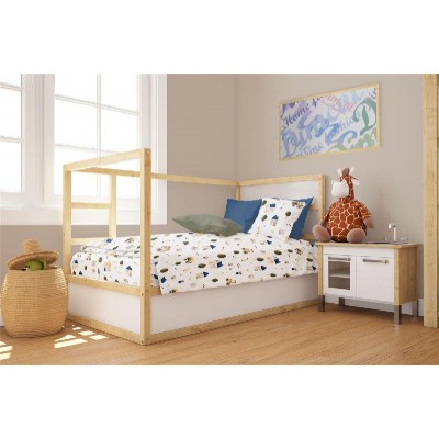 Πάπλωμα Εμπριμέ bebe Village 579 120X160 White-Green 100% Cotton