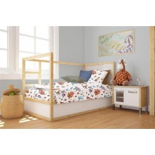 Πάπλωμα Εμπριμέ bebe Dinosaur 519 120X160 White-Blue 100% Cotton