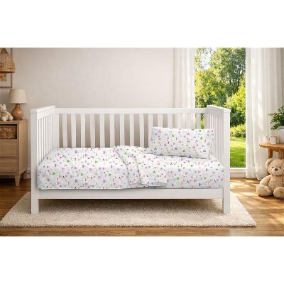 Πάπλωμα Εμπριμέ bebe Whimsical Mountainside 587 120X160 White-Pastel Lilac 100% Cotton
