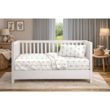 Πάπλωμα Εμπριμέ bebe Newborn Bear 717 120x160 White-Grey 100% Cotton