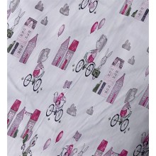 ΠΑΝΑ ΧΑΣΕΣ bebe Bicycle 416 80X80 White-Bordeaux Cotton 100%