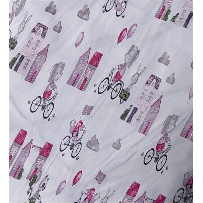 ΠΑΝΑ ΧΑΣΕΣ bebe Bicycle 416 80X80 White-Bordeaux Cotton 100%