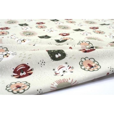 Πάνα Χασέ bebe Big Cats 27 80X80 Light Olive 100% Cotton