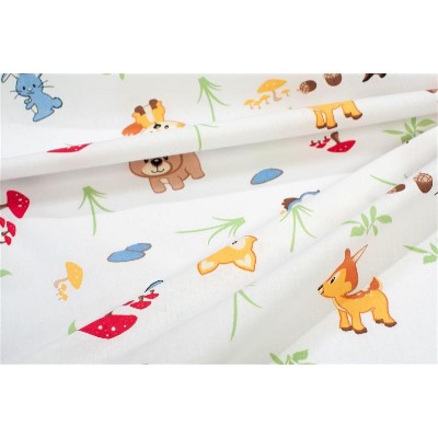 Πάνα Χασέ bebe Forest Animals 570 80X80 White-Sky Blue 100% Cotton